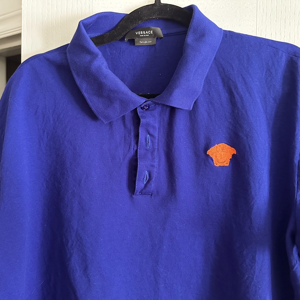 Versace 4XL blue Medusa polo- like new